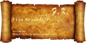 Filo Kristóf névjegykártya