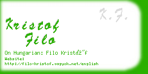 kristof filo business card